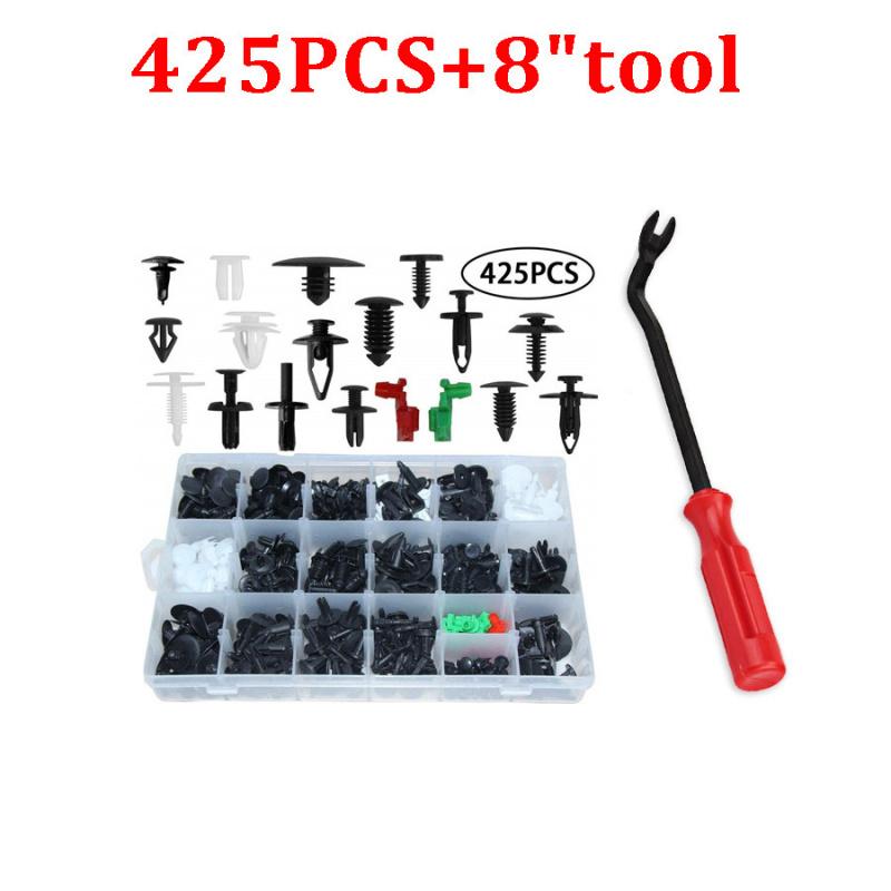 Новые автомобили Смешанный крепежный зажим Пластиковый бампер двери Подкрылок Уплотнительная полоса 425+Инструмент