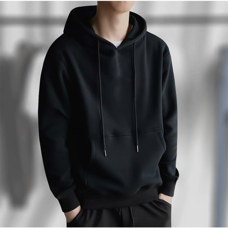 New Solid Color Men's Fashion Autumn and Winter Sweater Casual Hoodie Hooded Sweatshirt