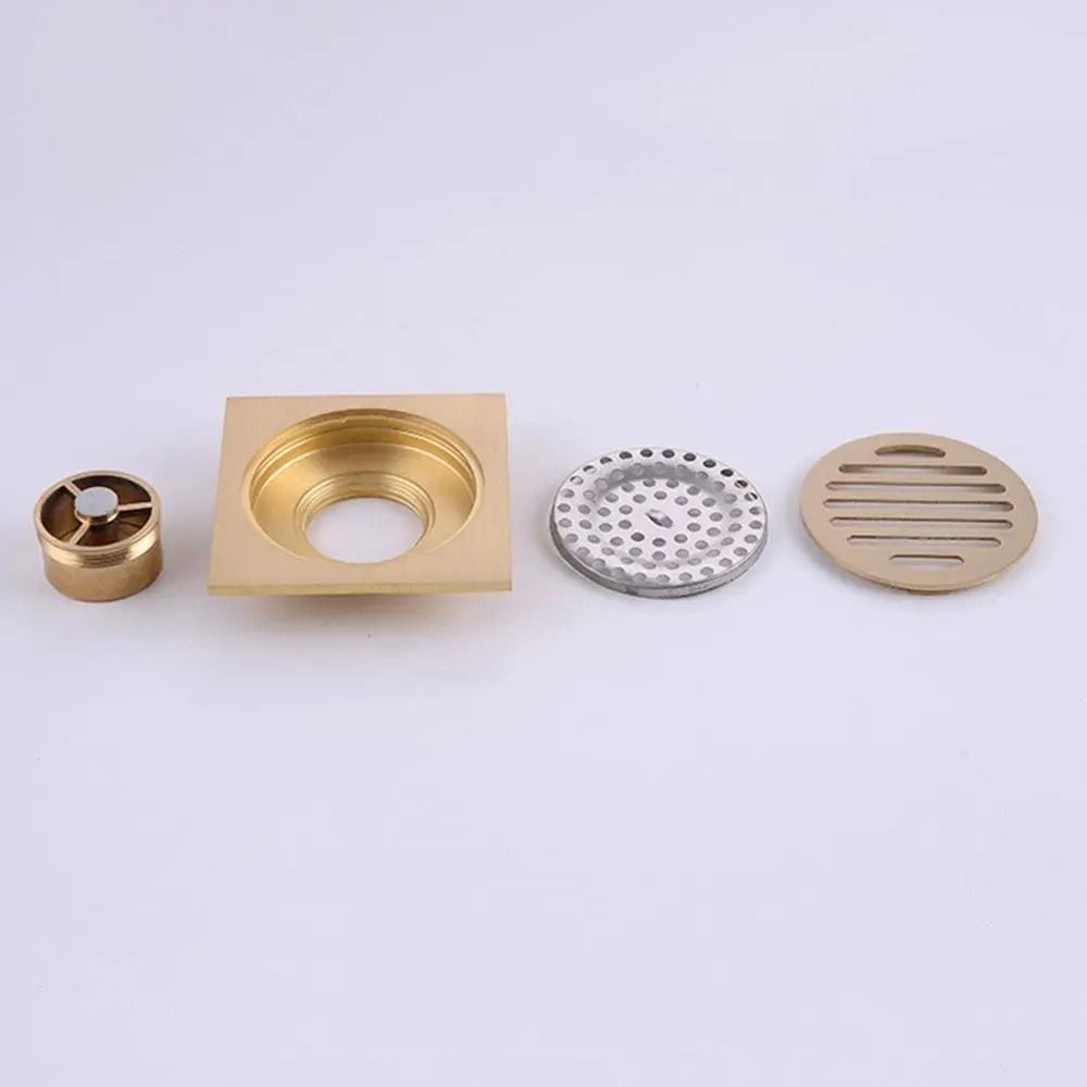 Латунные напольные сливы с защитой от запаха, слив для ванной комнаты, прочный квадратный душевой слив, кухня