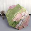 1pc Floral_pattern Rabbit umbrella with 8 iron ribs and a plastic handle, automatic opening and closing, portable and foldable1059