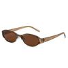 New small-frame cat's eye sunglasses, European and American personalized half-frame metal fashion oval men's and women's sunglasses