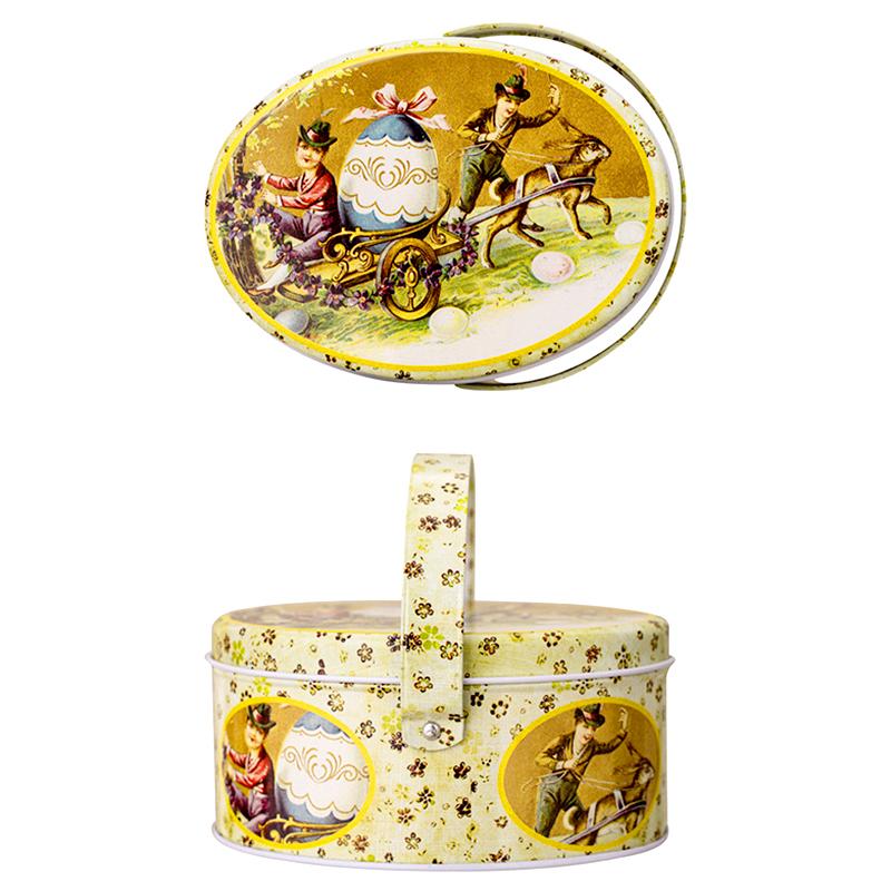 1 шт. Подарочная упаковка с ручкой на пасхальную тематику, модная жестяная коробка для хранения монет, коробка для конфет, коробки для печенья, праздничные принадлежности