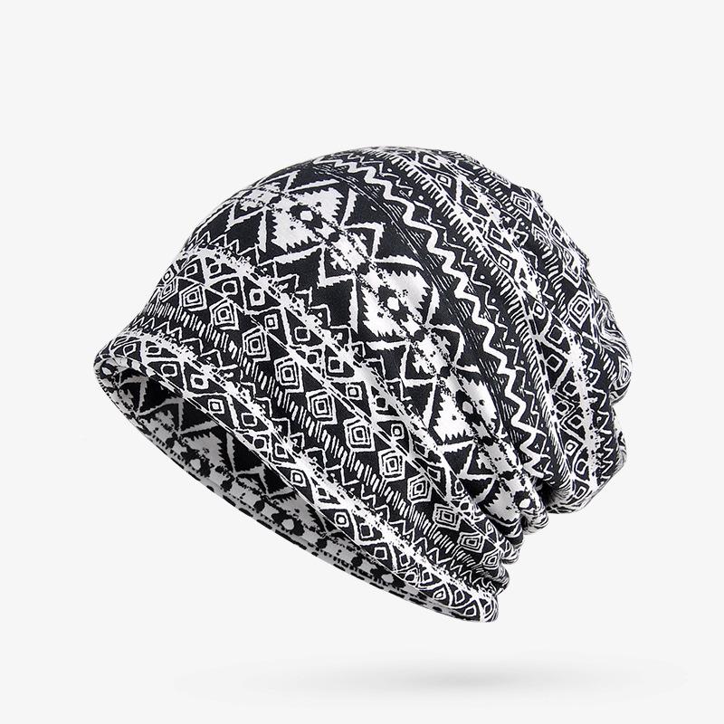 Женская шапка-пуловер двойного назначения в этническом стиле и шарф, а также теплый бархатный платок на голову для весны, осени и зимы