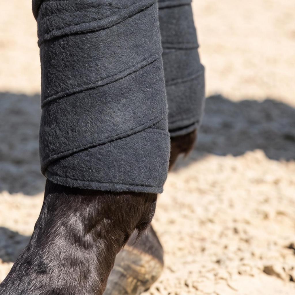 2 Pieces Horse Fleece Bandages Adjustable Leg Wraps Standing