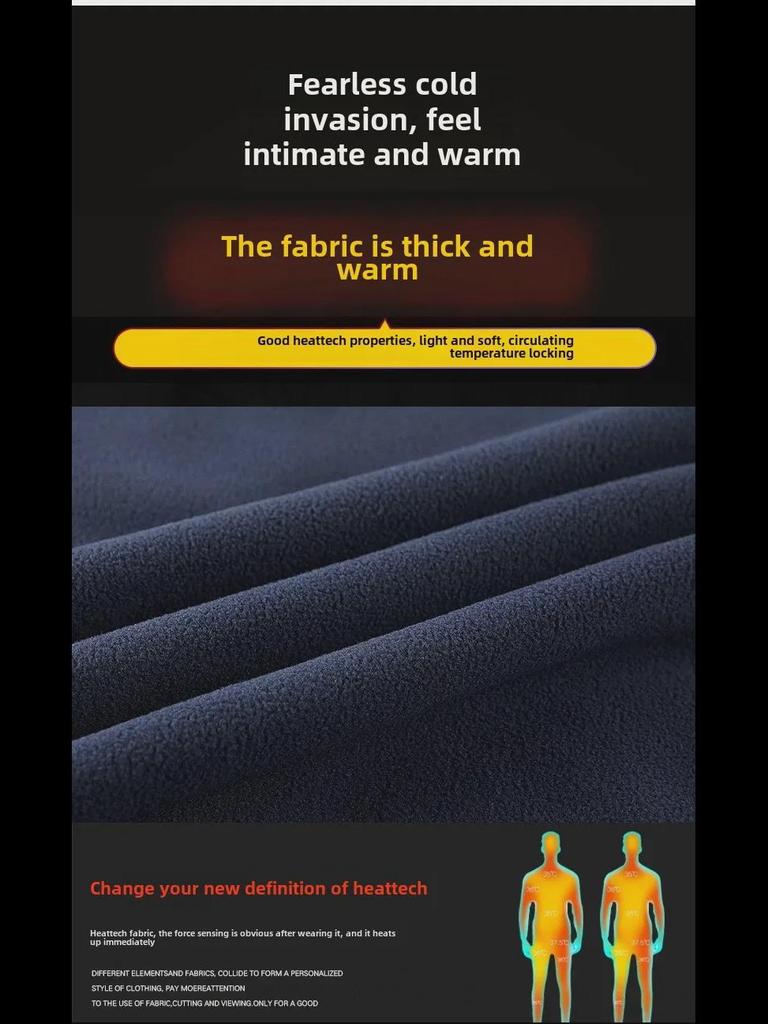 2024 Men's Large Fleece Hooded Jacket with Polar Grain Liner