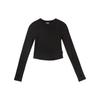 D Long Sleeve Pullover Slim Fit Breathable Round Neck Long Sleeve T-Shirt Women Tops Black 627754-01