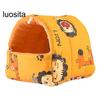 Guinea Pig Nest Cartoon Pattern Pet Hideout Warm Small Animal Hamster Squirrel Bed House Cage Accessories