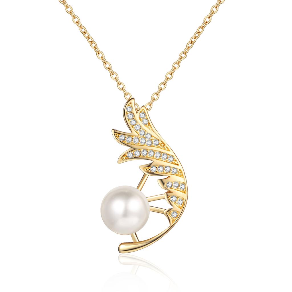 New Style, Light Luxury Design, Feather Necklace, Women's Ins Style, High-end Pearl Pendant