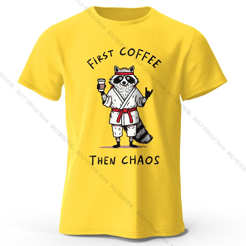 Мужская футболка с принтом "First Coffee" 100% хлопок Оверсайз Утренние графические футболки для женщин Летние топы Кафе Уличная одежда