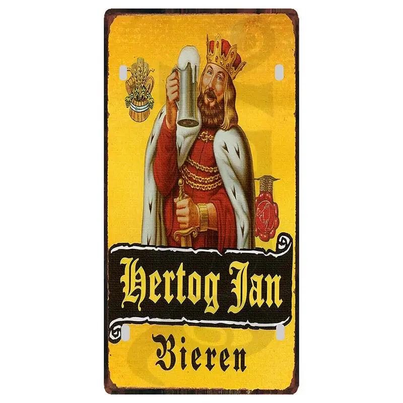Металлическая табличка Бельгийское пиво 6x12 дюймов Duvel Jupiler Zot Пластина для стены Дома Ресторана Ремесленное Декорирование 30X15CM DC-1636A