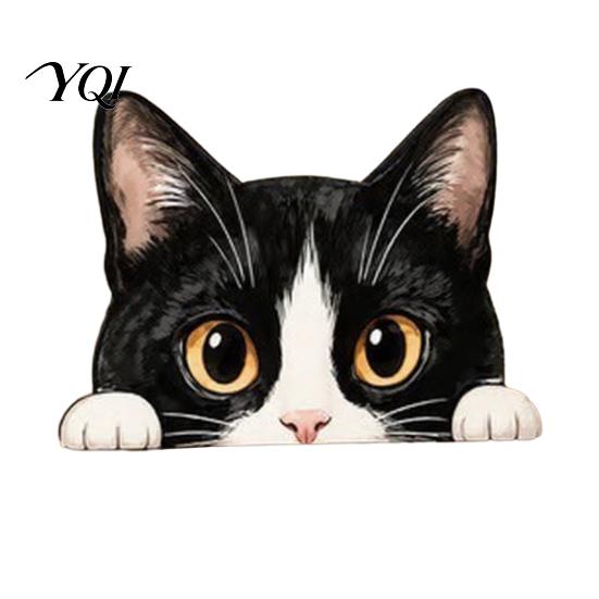 Decorative Figurine for Bookshelves Cute Cat Shelf Sitter Ornament, Wooden Peeking Kitten Figurine, Lover Gift Ideas 2D Flat Statue Desktops