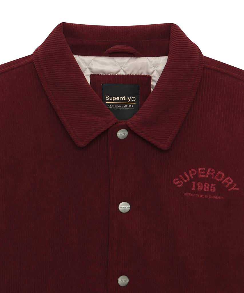 Куртка SUPERDRY с вельветовым воротником Бордовая