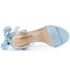 Allegra K Women's Open Toe Sandals with Ankle Tie and Back Block Heel, Sky Blue, Size 25.5cm