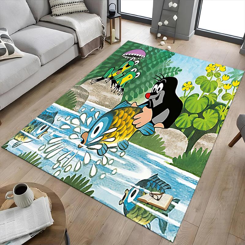 Fish Friends Carpet For Playroom Bedroom Living Room Sofa Home Decorkids Game Area Rug Nonslip Floor Mat