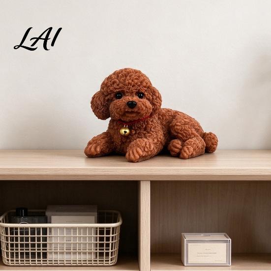 Cute Puppy Ornament for Office Realistic Dog Dashboard Ornament Sleeping Figure Car Accessory Lovers Vivid Miniature Statue Interior Desk Decoration