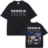 Rapper Maka Double Sided Print T-shirt Aura Tour Men Women Hip Hop Fashion Pop Music T Shirts Male Casual Black Vintage T Shirt