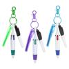 PATIKIL 3pcs Mini Highlighter Badge Reel Pen Highlighter Oil Marker Pen for Badges Retractable Tip Ballpoint Pen with Keychain Clip for Office
