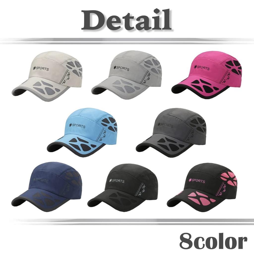 Mesh Cap SPORTS Logo Hat Sports Running Lightweight Quick Drying CA510 [White Fang] Men's Women's (Navy)