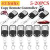 5-20 шт. 433 МГц пульт дистанционного управления 4-канальный открыватель гаражных ворот портативный пульт дистанционного управления дубликатор клонирование код ключа автомобиля