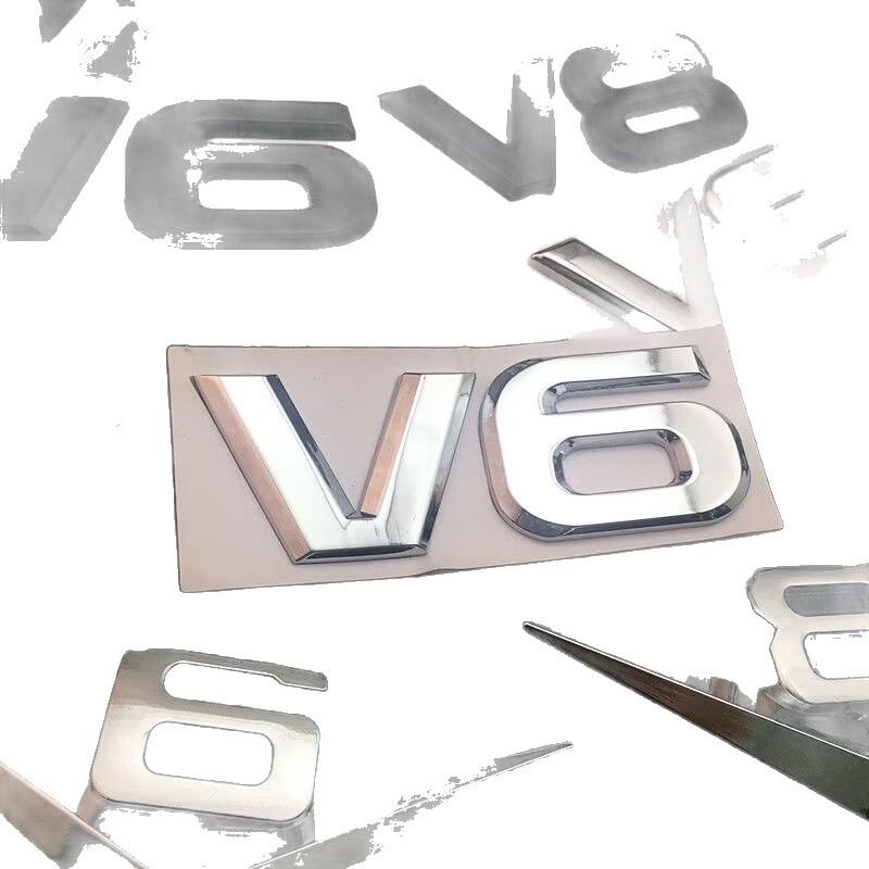 Металлическая наклейка на автомобиль на заказ: Эмблема V6/V8, Логотип большого объема для кузова, задней части и боковой части