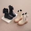 Girls Leather Boots Soft Fashion Children Princess Boots with Big Bow-knot Kids Catwalk Boots All Match Autumn Winter 2024 New