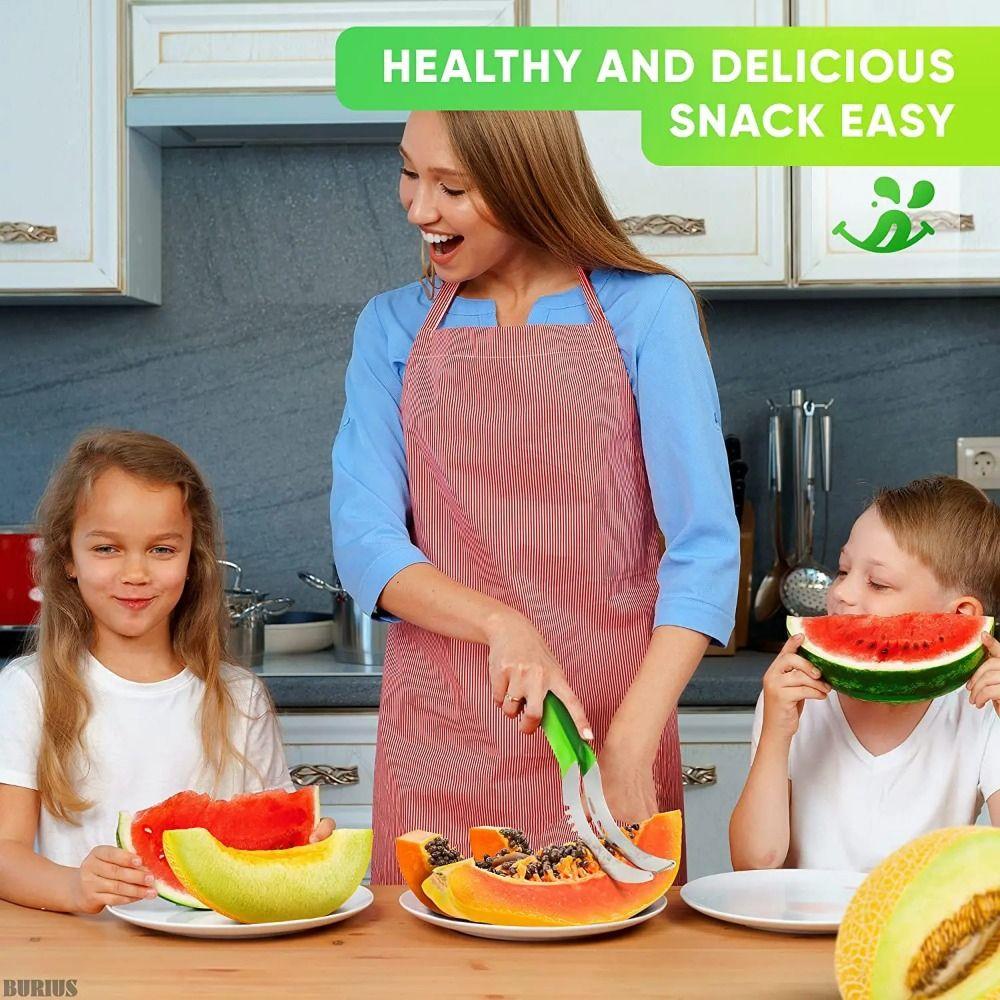 Пластиковая ручка для арбуза, резак из нержавеющей стали, инструмент для резки фруктов, резак для дыни, лето