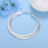 Flat Snake Silver Jewelry 10MM Simple Silver Jewelry Lobster Clasp Bracelet for Men