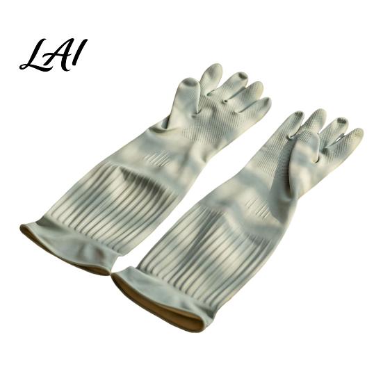 Waterproof Dishwashing Gloves Extended Gloves Anti-slip Elbow Length Latex Grip Natural Long Sleeve Rubber Protective Durable Cleaning for
