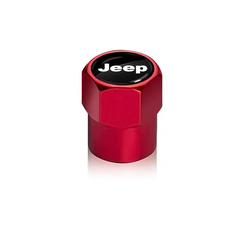 Alloy Car Tire Valve Stem Caps 4Pcs For Jeep Renegade Wrangler JK JL Grand Anti-Dust Anti-Leak Wheel Valve Cover Accessories LVCZN1