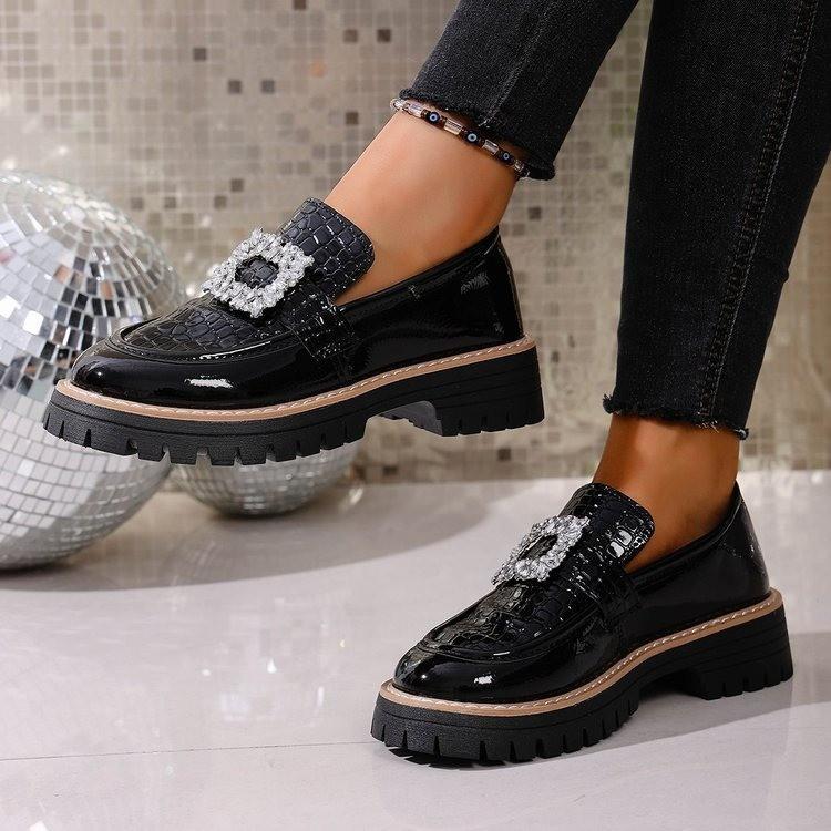 Платформенные маленькие кожаные туфли женские 2025 лето новая обувь на высоком каблуке в британском стиле, универсальные туфли, черные лоферы, одинарные туфли