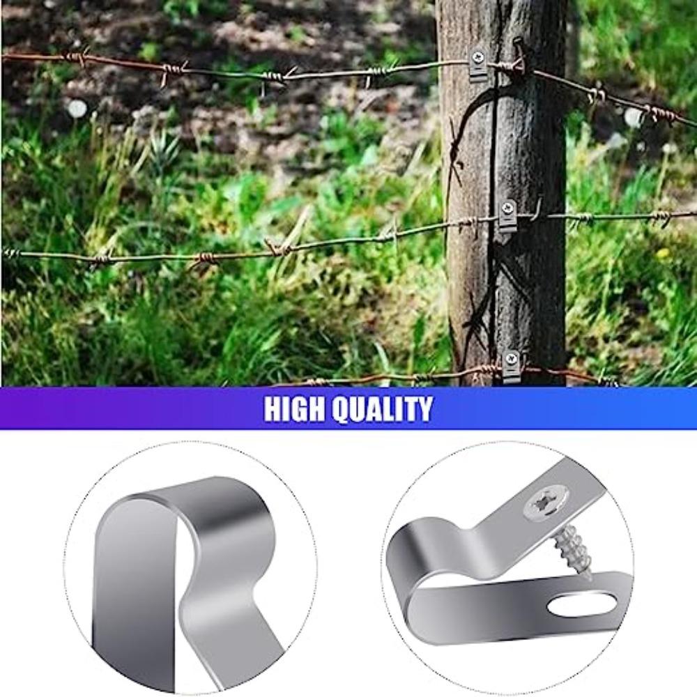 100 шт. R-образные проволочные зажимы из нержавеющей стали, зажимы для проволочной полки, зажимы для проводов прицепа, проволока