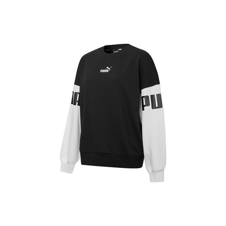 Puma Женская толстовка Power Color Blocking Crew Logo, топы, черный цвет 535187-01