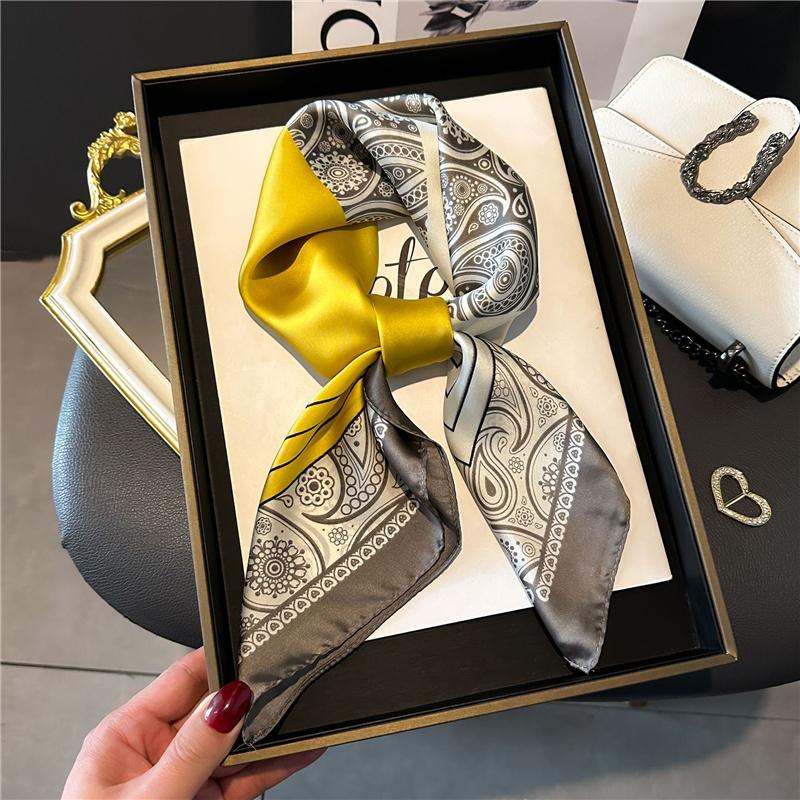 70*70cm Printed Square Scarf Women Kerchief Hairband Neckerchief Head Hijab Lady Headband Foulard Bag Ribbon