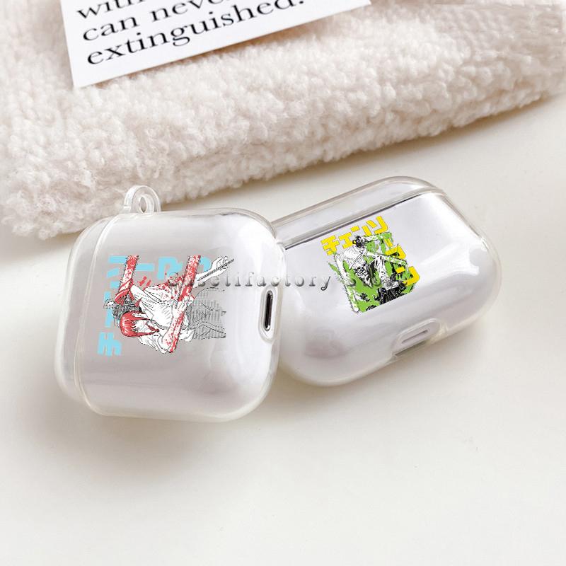 Чехол для Airpods с изображением бензопилы, мягкий защитный чехол для Airpods 1 2 3 Pro, милый мультяшный чехол Pochita Power для AirPods, чехлы в виде ракушки