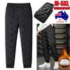 Casual Cotton-padded Solid Lace-up Pant Men Thicken Waterproof Warm Fleece Lined Casual Sport Pants Joggers Trousers M-5XL