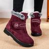 Hook Loop Faux Fur Warm Snow Boots Women  Winter Non Slip Thick Plush Ankle Boots Woman Fleece-Lined Cotton Padded Shoes