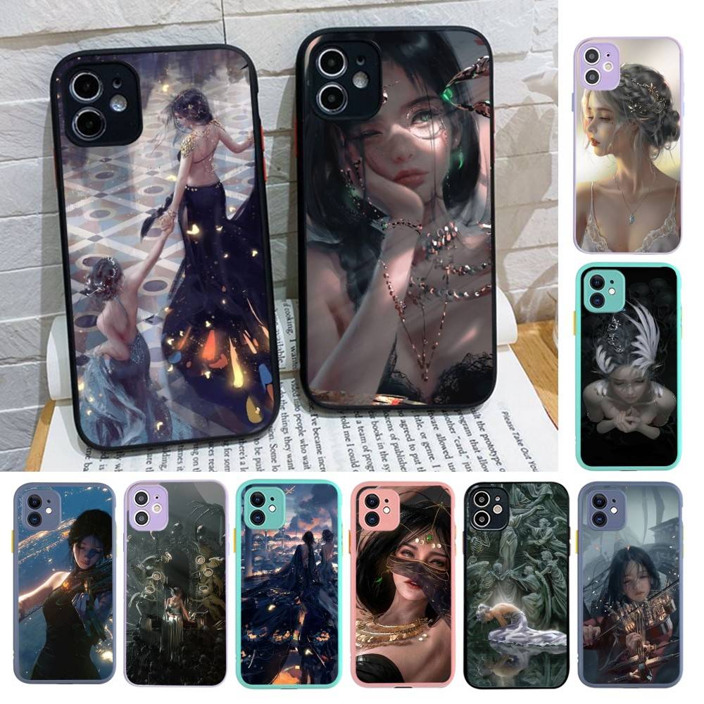 Artbook Ghostblade Wlop Art Phone Case For IPhone 11 12 13 14 15 16 Pro Plus X XS MAX Matte Bumper Shockproof Cover