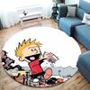 CalvinAndHobbes Round Area Rug,Carpet Rug for Living Room Bedroom Sofa Playroom Decor,Non-slip Floor Mat