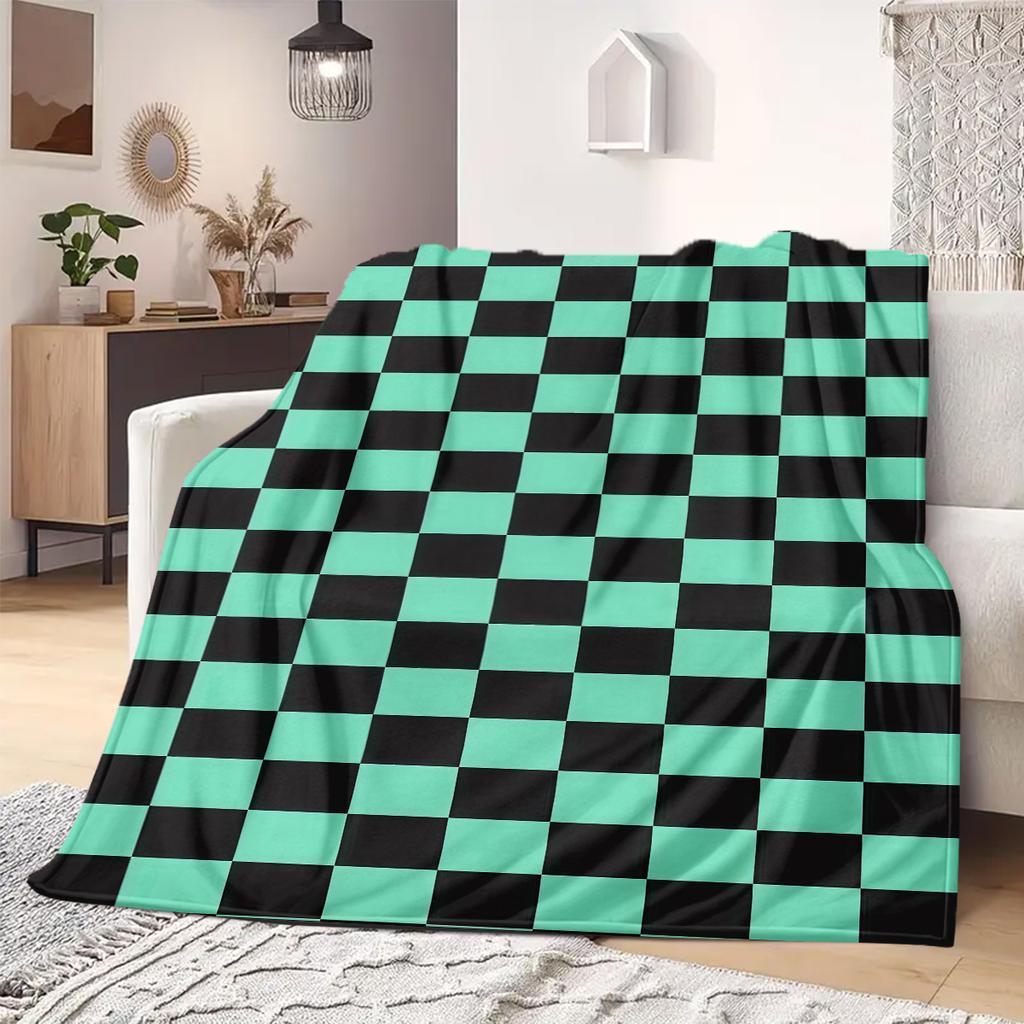 Demon Slayer Art Flannel Blanket Eye-catching Print For Home Sofa Bed Chair Travel Picnic -HE32