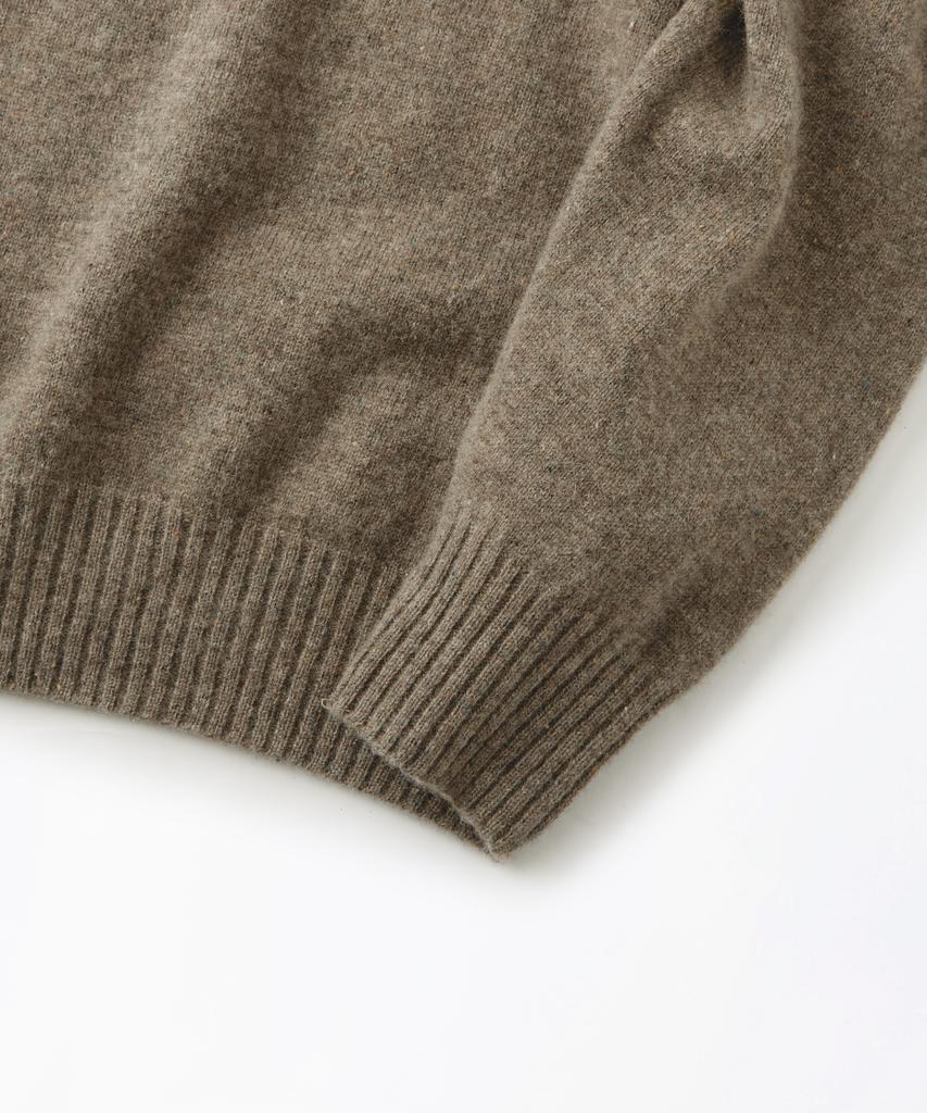 OUTSTANDING Pure Wool Wholegarment Knit_Melange Brown