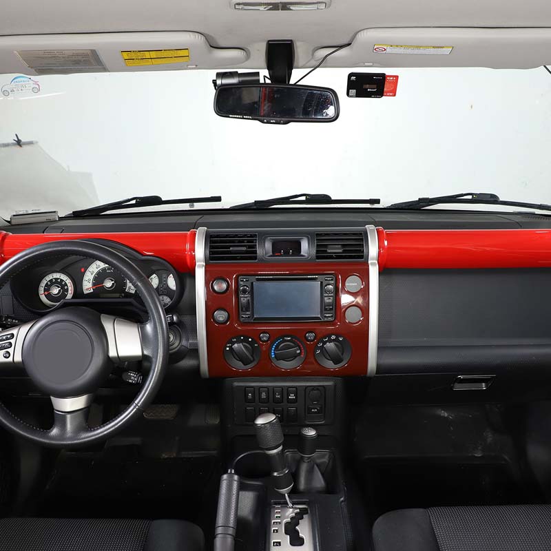ABS Красный Для Toyota FJ Cruiser 2007-2026 Автомобиль Центральная Консоль Панель Приборов Рулевое Колесо Дверь Декоративная Наклейка Авто Аксессуары