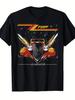 ZZ Tp Eimina Album Printed T-Shirt Official Vintage Rock T-Shirt, Featuring A Red Modified Car and ZZ Tp Logo Men's 8m Fabric