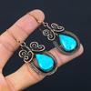 Красивые тибетские бирюзовые драгоценные камни из чистой медной проволоки, обернутые изысканными серьгами ручной работы для нее