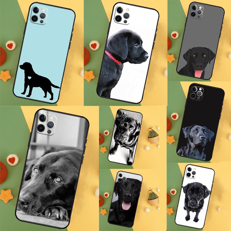 Black Labrador Dog Case For iPhone 17 16 15 14 13 12 11 Pro Max Mini Plus 16e 17 Air Bumper Cover Accessories