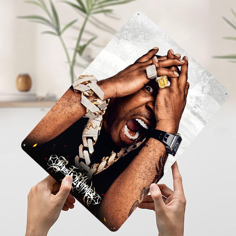 Жестяная табличка-постер Busta Rhymes, Индивидуальное настенное искусство, Ретро-винтажные металлические знаки для мужской комнаты, Декор интерьера, Декор гостиной