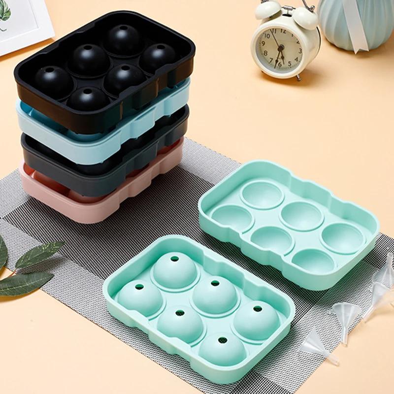 2/4/6 Spheres Ice Ball Maker Mold Food Grade Silicone Ice Cream Mold Easy Release Ice Cube Tray For Cocktails Whiskey Cold Drink