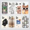 Y2K Ins Корейские Наклейки Чехол для Телефона для iPhone 17 16 15 14 13 12 11 Air Pro Max X XS XR XSMax 7 8 Plus Глянцевая Пленка Жесткий PC Чехол
