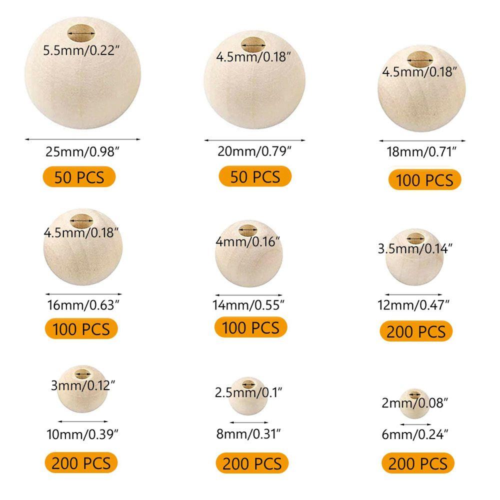 Unfinished Charms Bracelet Jewelry Making Round Balls Loose Beads Necklace Accessories Wood Beads