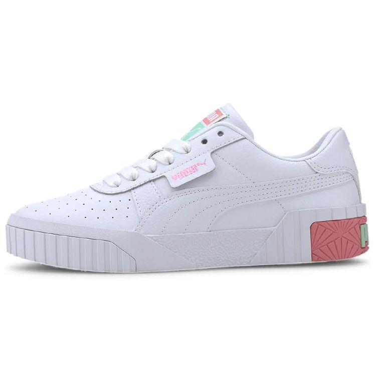 Puma Cali Low Top Kids Skate Shoes White Pink Kids Skate Shoes 372843-09