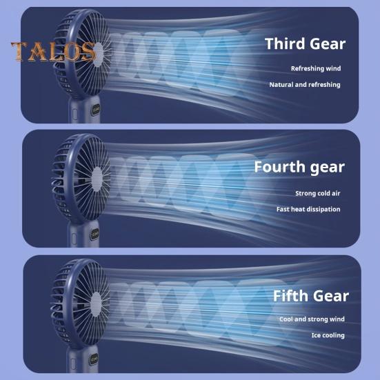 Мини-ручной вентилятор Охлаждающее устройство Цифровой дисплей Мощный воздушный поток Малошумный персональный вентилятор с аккумулятором от USB
